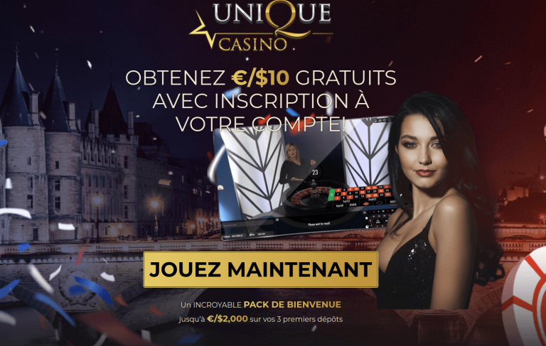 Bonus 10€ Unique Casino